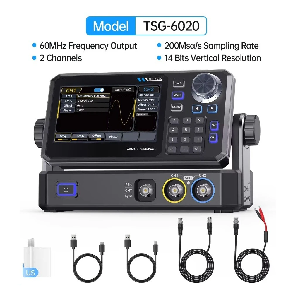 TSG6020 60MHz デュアルチャンネルファンクション - Dual Channel Arbitrary Waveform Function Generator 60Mhz のレビューと価格