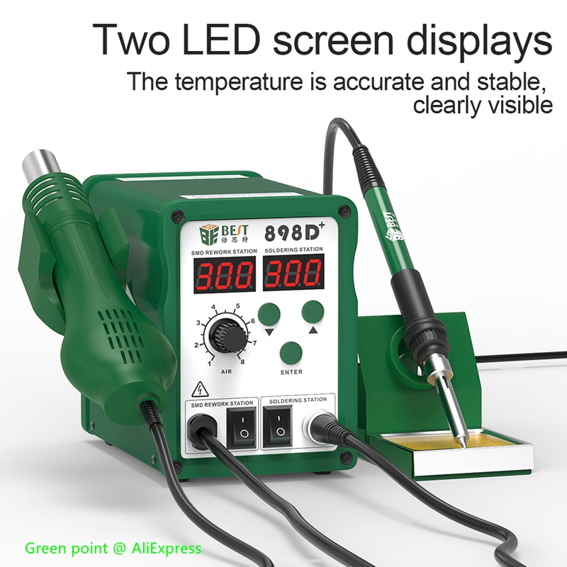 はんだごて付きインテリジェント2-in-1熱風ガン,BST- - Smd Rework Station Hot Air Soldering 2 In 1 のレビューと価格