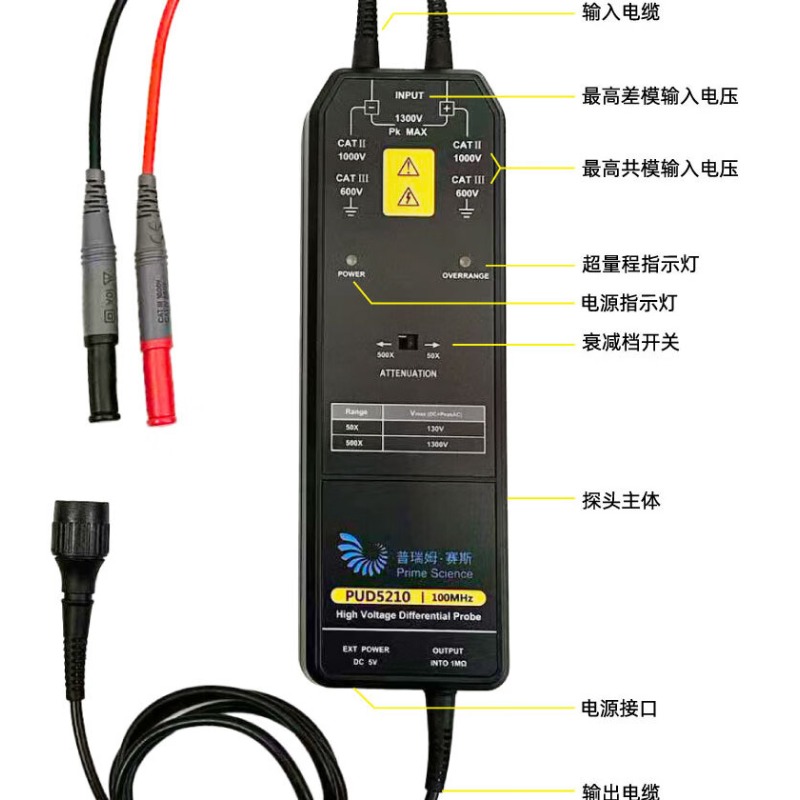 高電圧差動絶縁プローブ PUD5210 100MHz/130 - High Voltage Differential Probe 100Mhz 1300V のレビューと価格